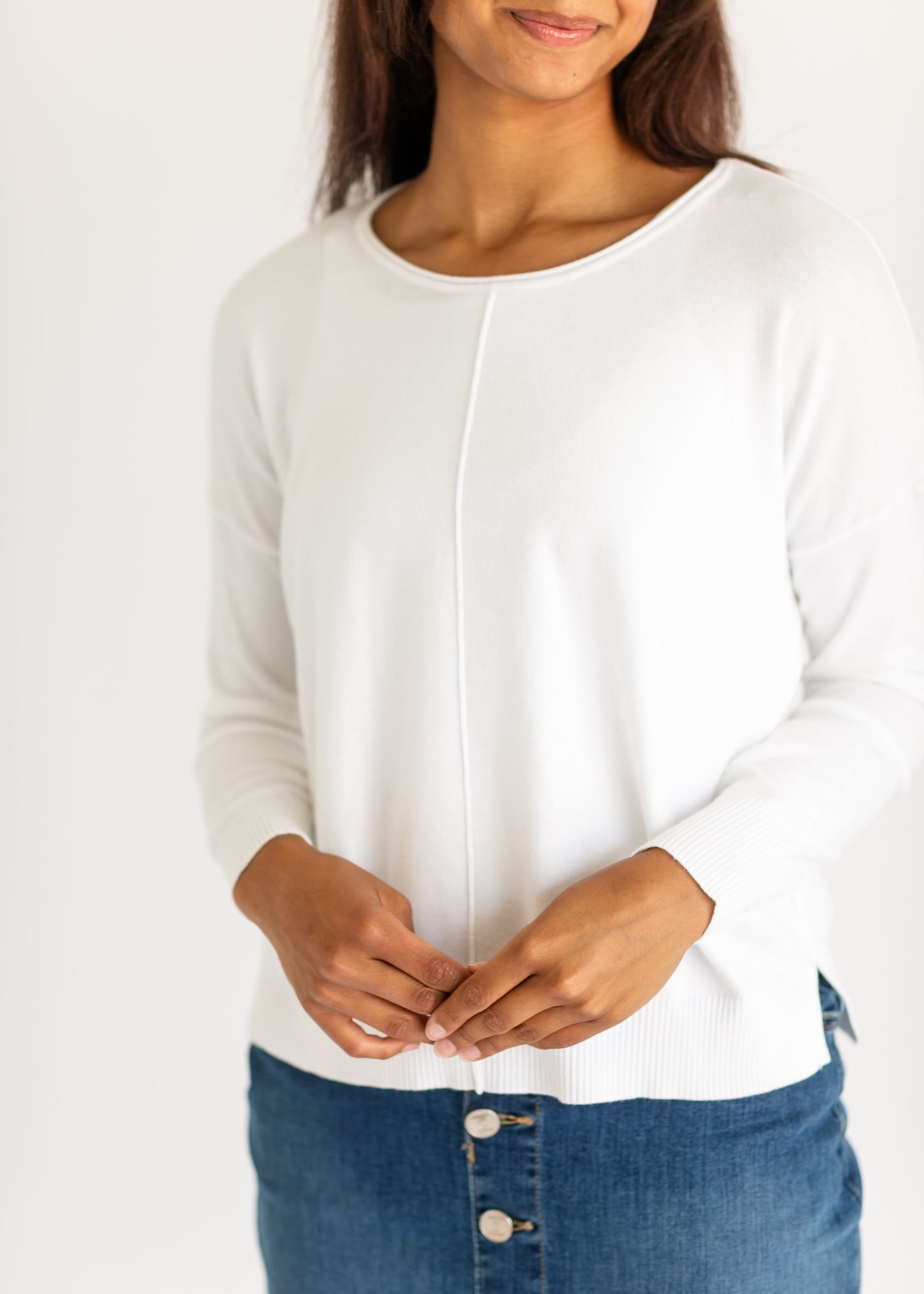 Thena Front Seam Long Sleeve Sweater - FINAL SALE