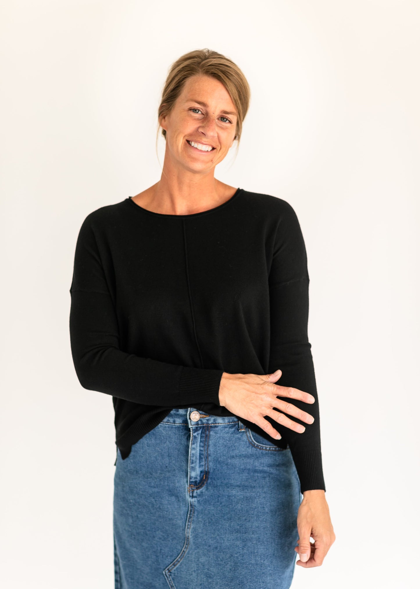 Thena Front Seam Long Sleeve Sweater - FINAL SALE