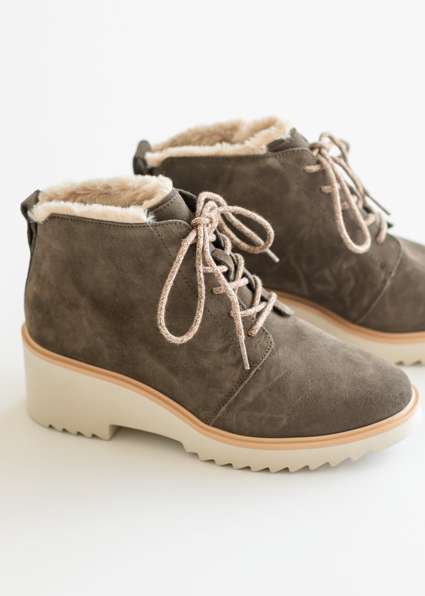 TOMS® Maude Suede Lace Up Wedge Boot - FINAL SALE