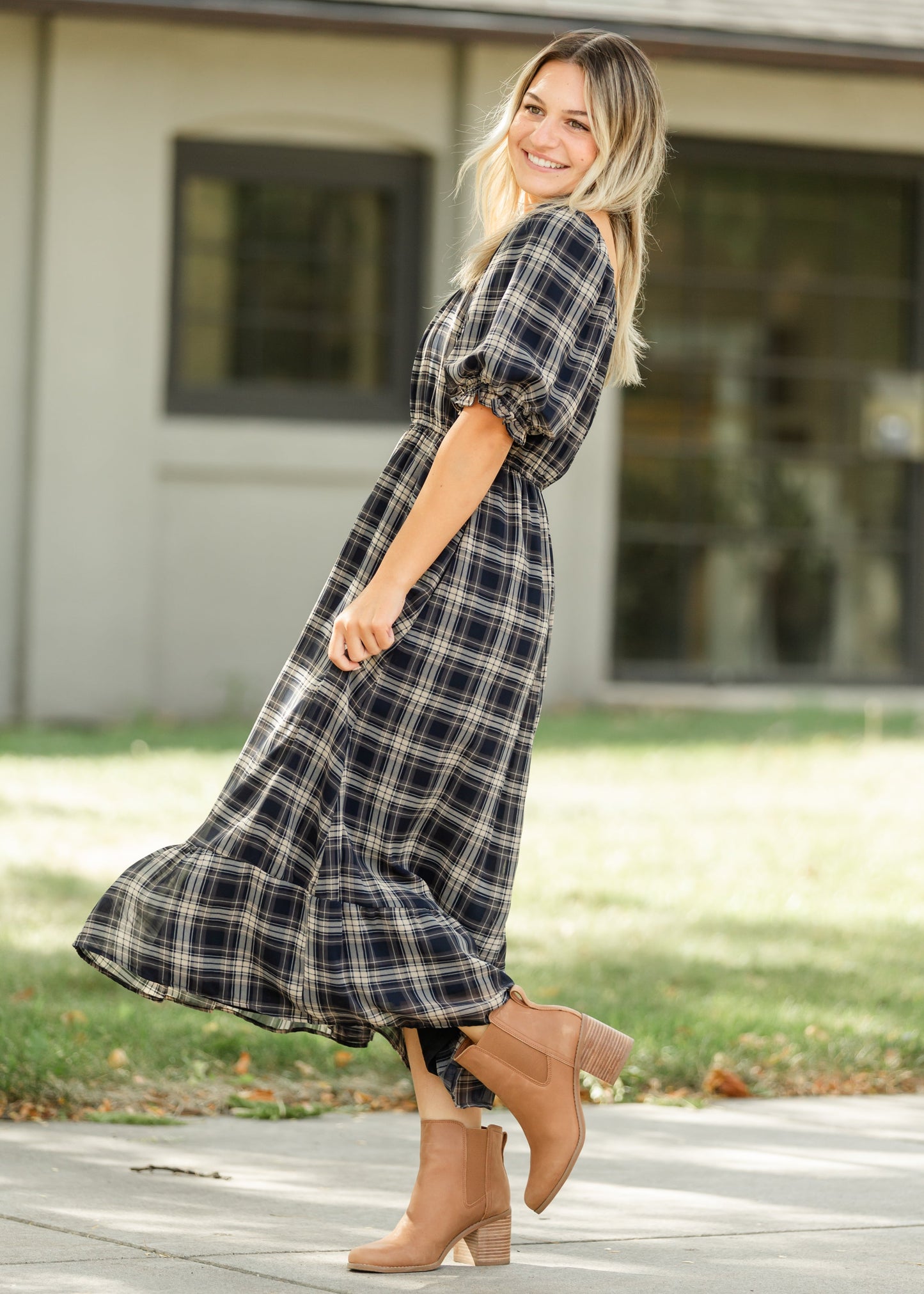 Twila Plaid Maxi Dress
