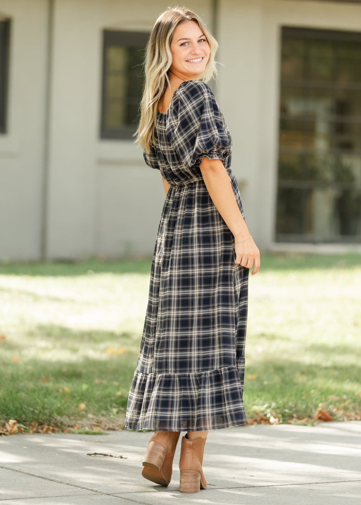 Twila Plaid Maxi Dress